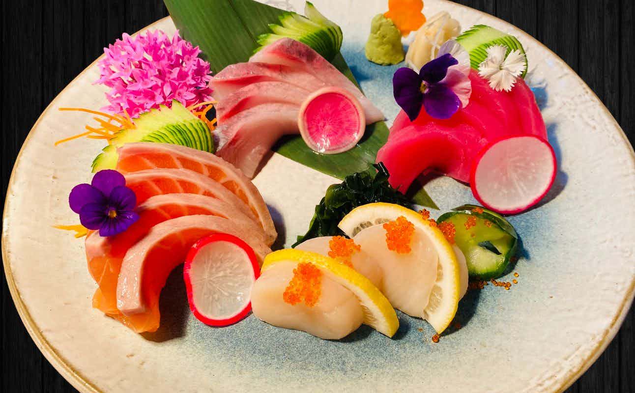 Enjoy Asian, Sushi, Japanese, Vegan Options, Vegetarian options, Restaurant, Wheelchair accessible, Non-smoking, Dog friendly, Table service, Free Wifi, Highchairs available, Street Parking, Indoor & Outdoor Seating, $$, Families and Groups cuisine at Project Tokyo in Mermaid Beach, Gold Coast