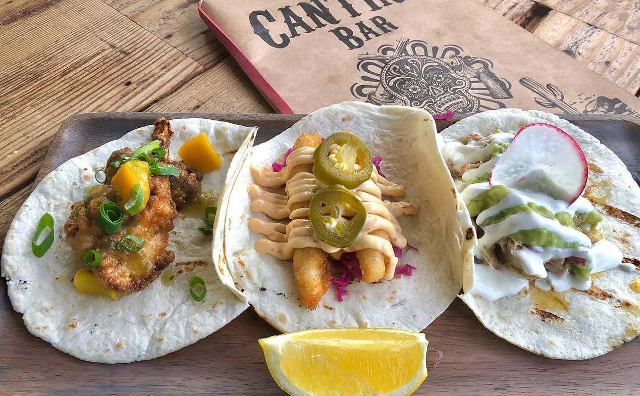 Enjoy Mexican, Latin American, Gluten Free Options, Vegan Options, Vegetarian options, Restaurant, Indoor & Outdoor Seating, Table service, $$, Groups, Families and Live music cuisine at Cantina Bar in Balmain, Sydney