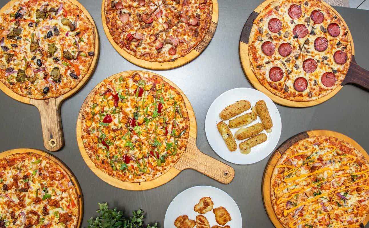 Enjoy Pizza, Vegetarian options, Gluten Free Options, Restaurant, Child-Friendly, Indoor & Outdoor Seating, $$, Groups and Families cuisine at Sizzling Slice Turramurra in Turramurra, Sydney