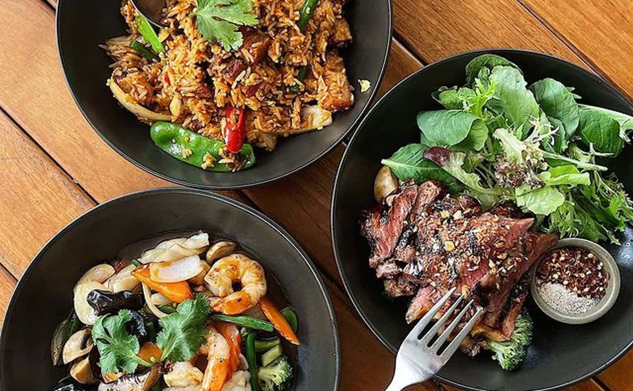 Enjoy Thai, Vegetarian options, Restaurant, Wheelchair accessible, Child-Friendly, $$, Kids, Groups and Families cuisine at Monkey King Thai Willoughby in Willoughby, Sydney