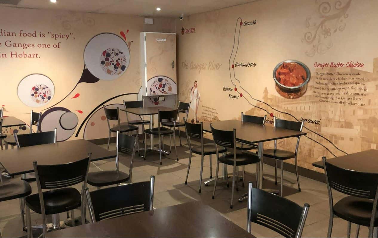 Enjoy Indian, Pakistani, Singaporean, Vegan options, Vegetarian options, Restaurant, Cafe, Free wifi, Highchairs available, Table service, Wheelchair accessible, $$, Families, Groups and Special occasion cuisine at Ganges Indian by Nature in Hobart City Centre, Hobart