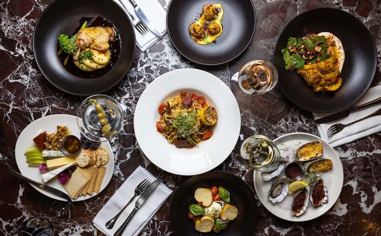 Enjoy Australian, Vegetarian options, Vegan options, Gluten Free options, Hotel restaurant, Free wifi, Highchairs available, Non-smoking, Private dining, Table service, Wheelchair accessible, $$$, Groups, Special occasion, Families and Date night cuisine at Walnut at the Royal On The Park in Brisbane CBD, Brisbane