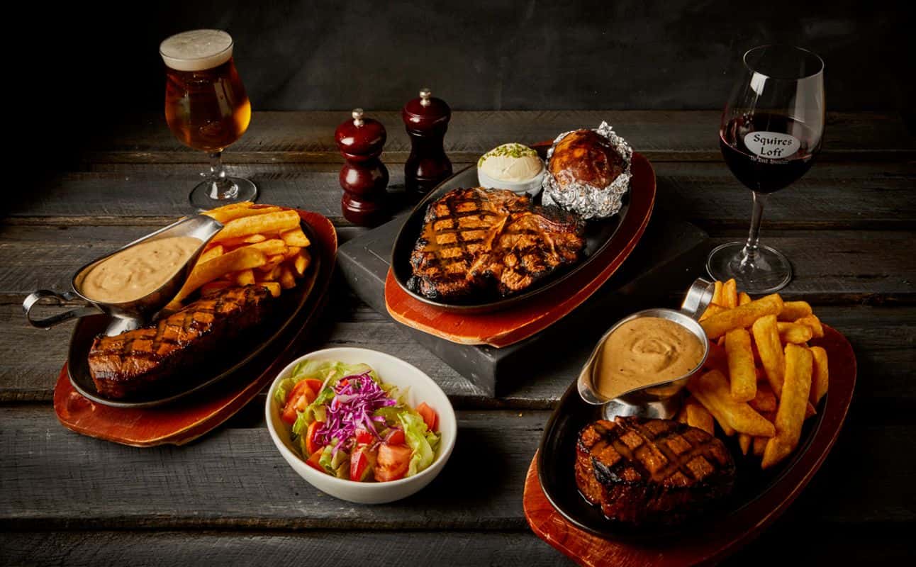 Enjoy Steakhouse, Australian, Gluten Free options, Vegetarian options, Restaurant, Highchairs available, Table service, $$$$, Groups, Families and Date night cuisine at Squires Loft Williamstown in Williamstown, Melbourne