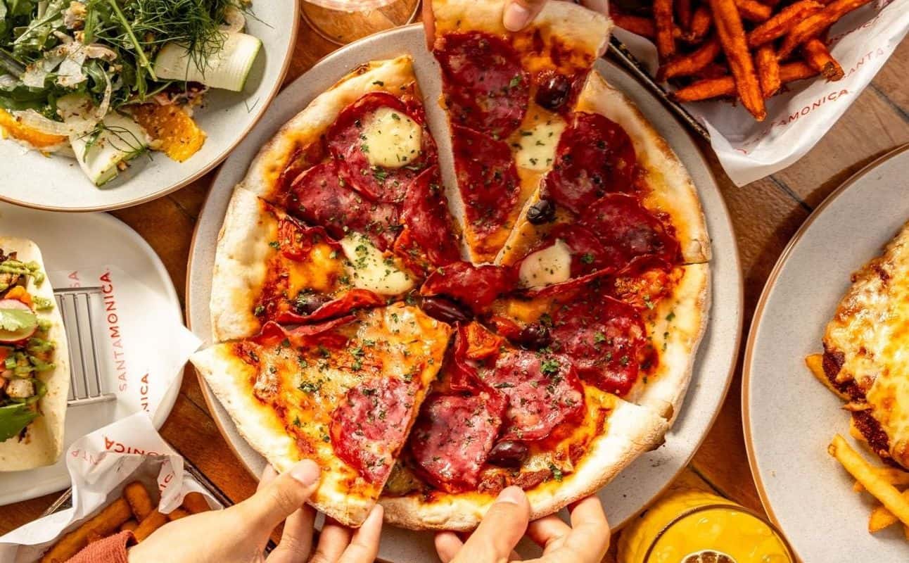 Enjoy Australian, Pub Food, Gluten Free options, Vegetarian options, Bars & pubs, Table service, Wheelchair accessible, Indoor & outdoor seating, $$$, Groups and Live music cuisine at Santa Monica in Brisbane CBD, Brisbane
