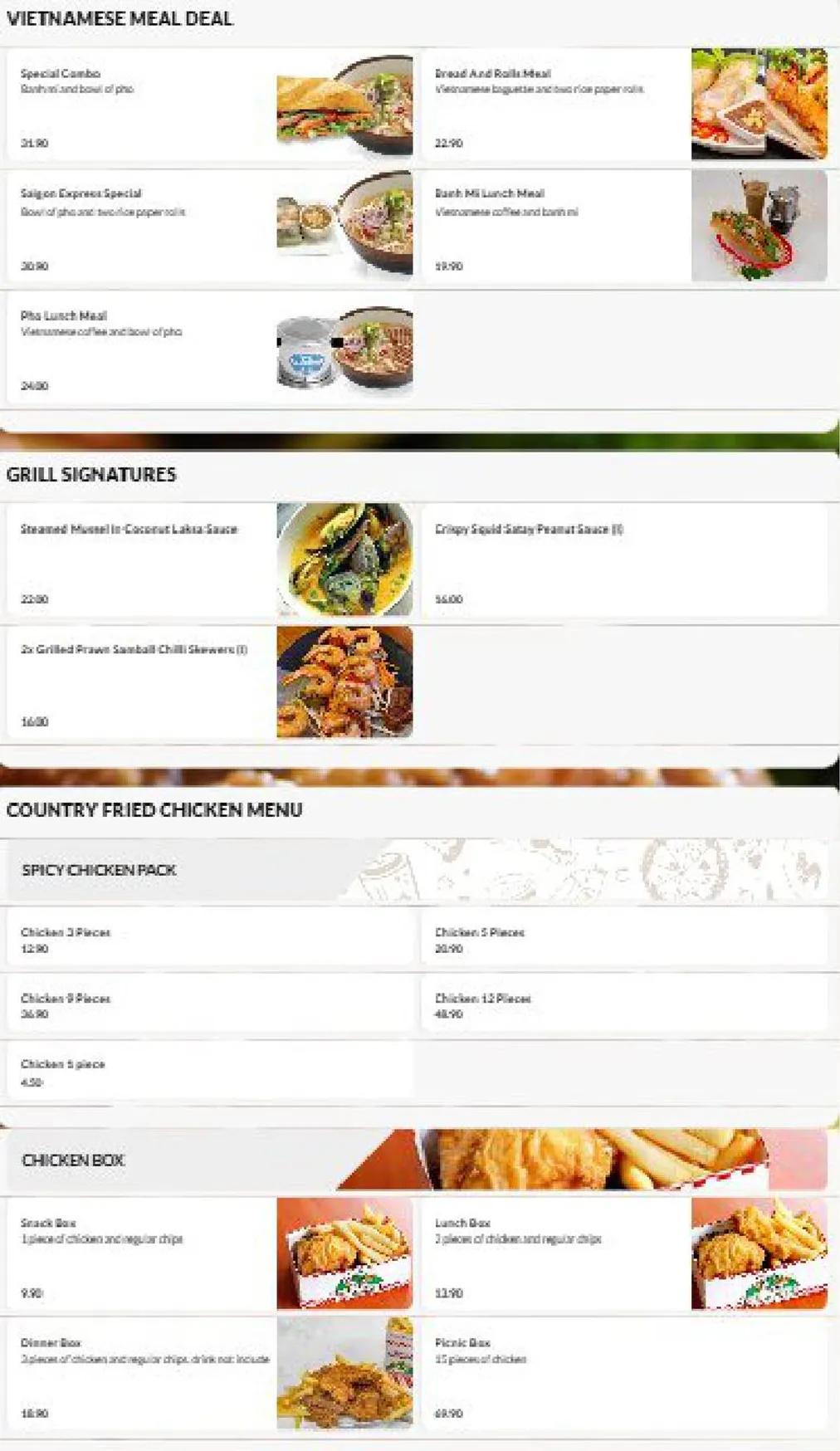 OGRILL / Saigon Express Lounge & Bar menu, page 15