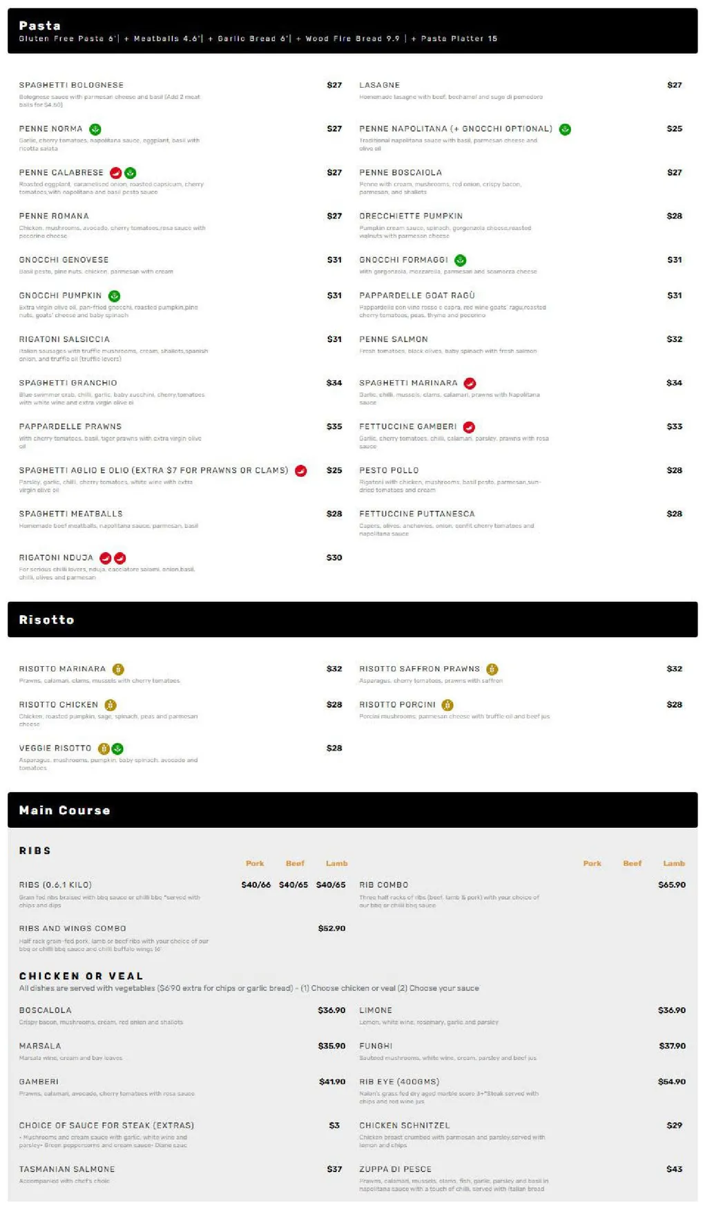 Farina Pizzeria menu, page 4