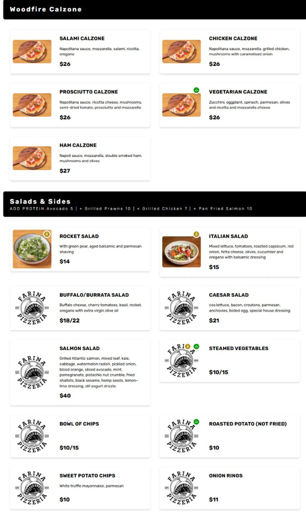 Farina Pizzeria menu, page 5