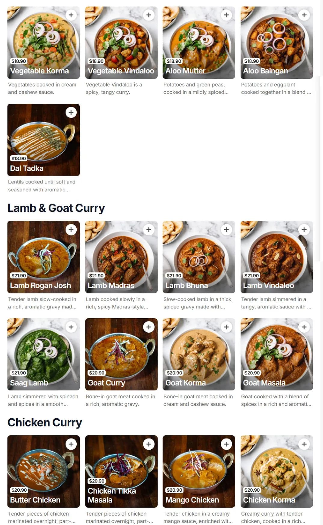 Chaat Corner menu, page 3