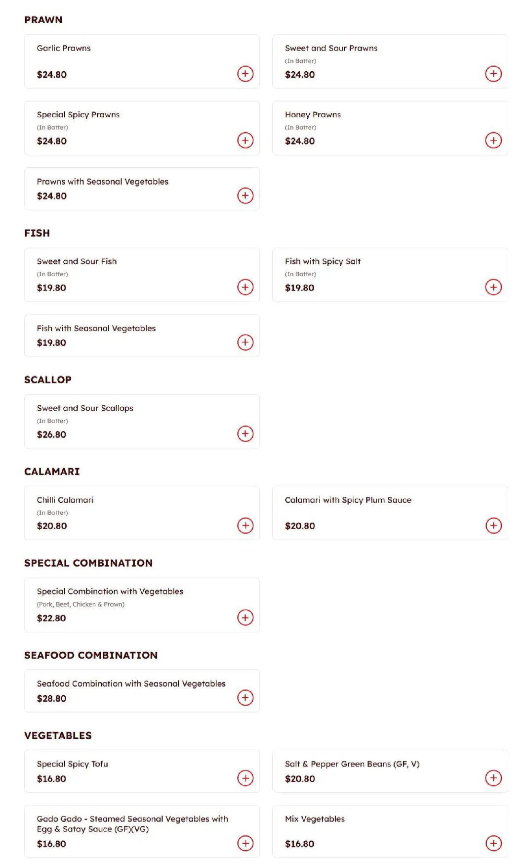 Bonsai Bali menu, page 3