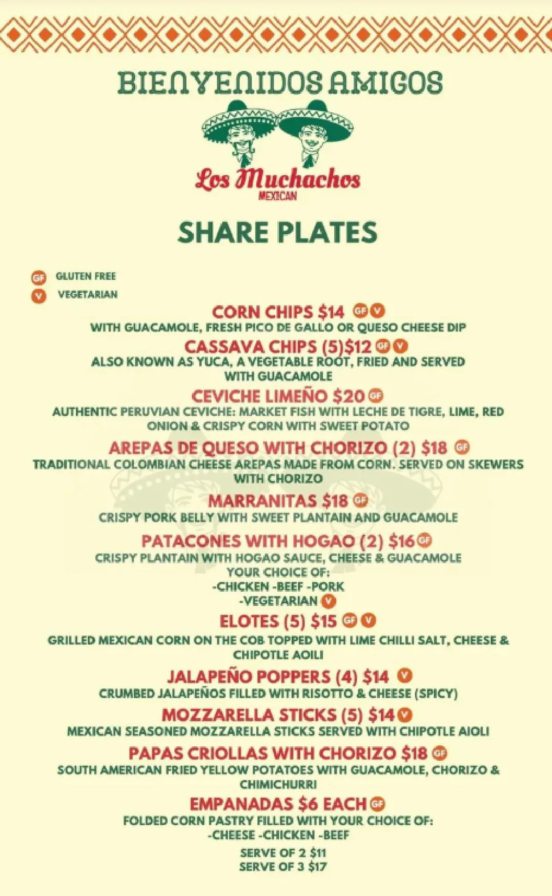 Los Muchachos menu, page 6