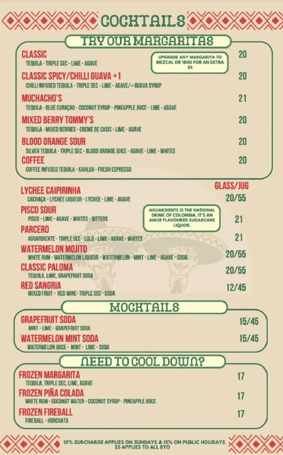 Los Muchachos menu, page 4