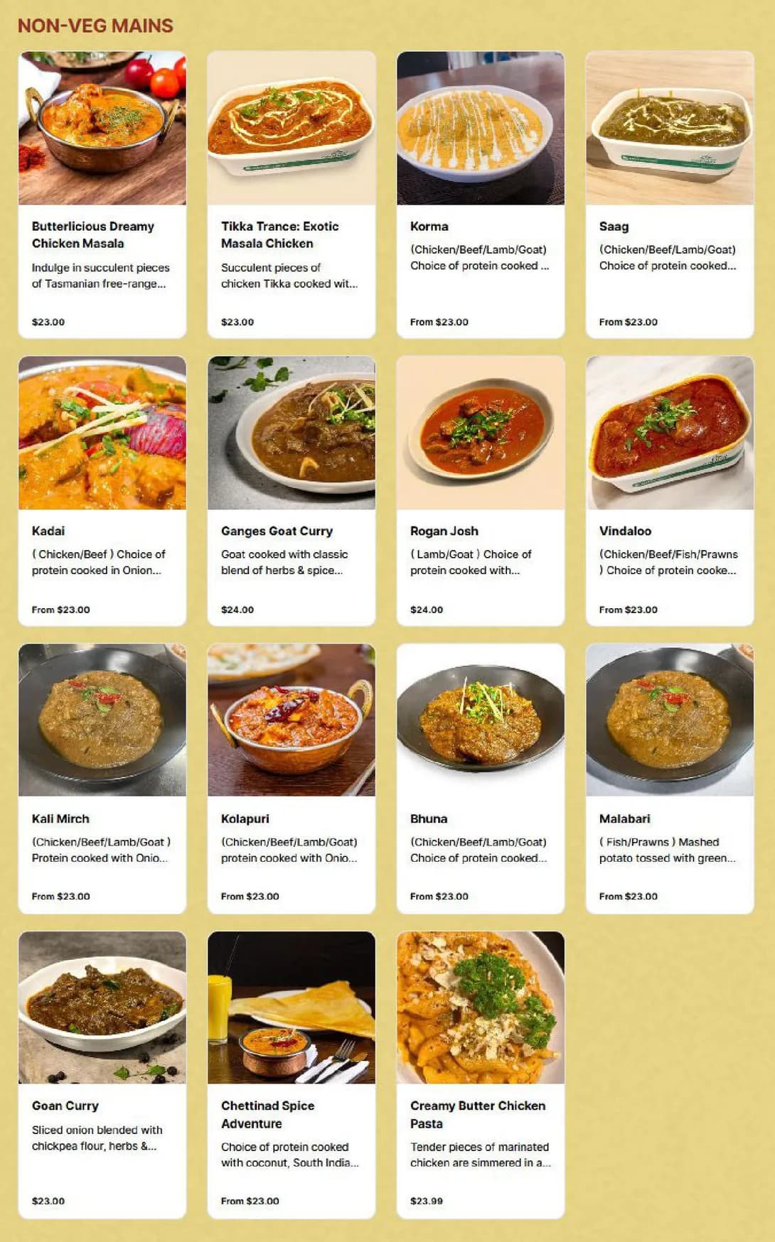 Ganges Indian by Nature menu, page 5
