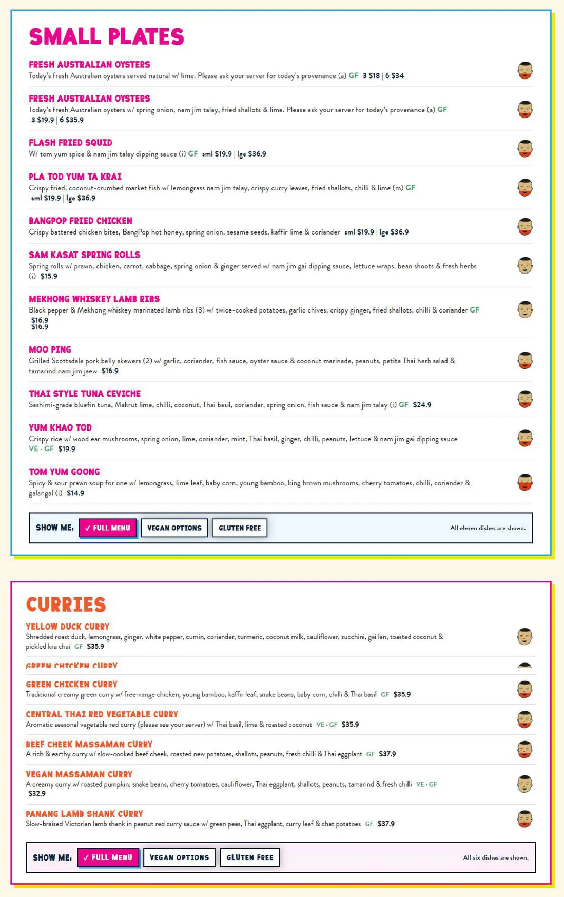BangPop menu, page 2