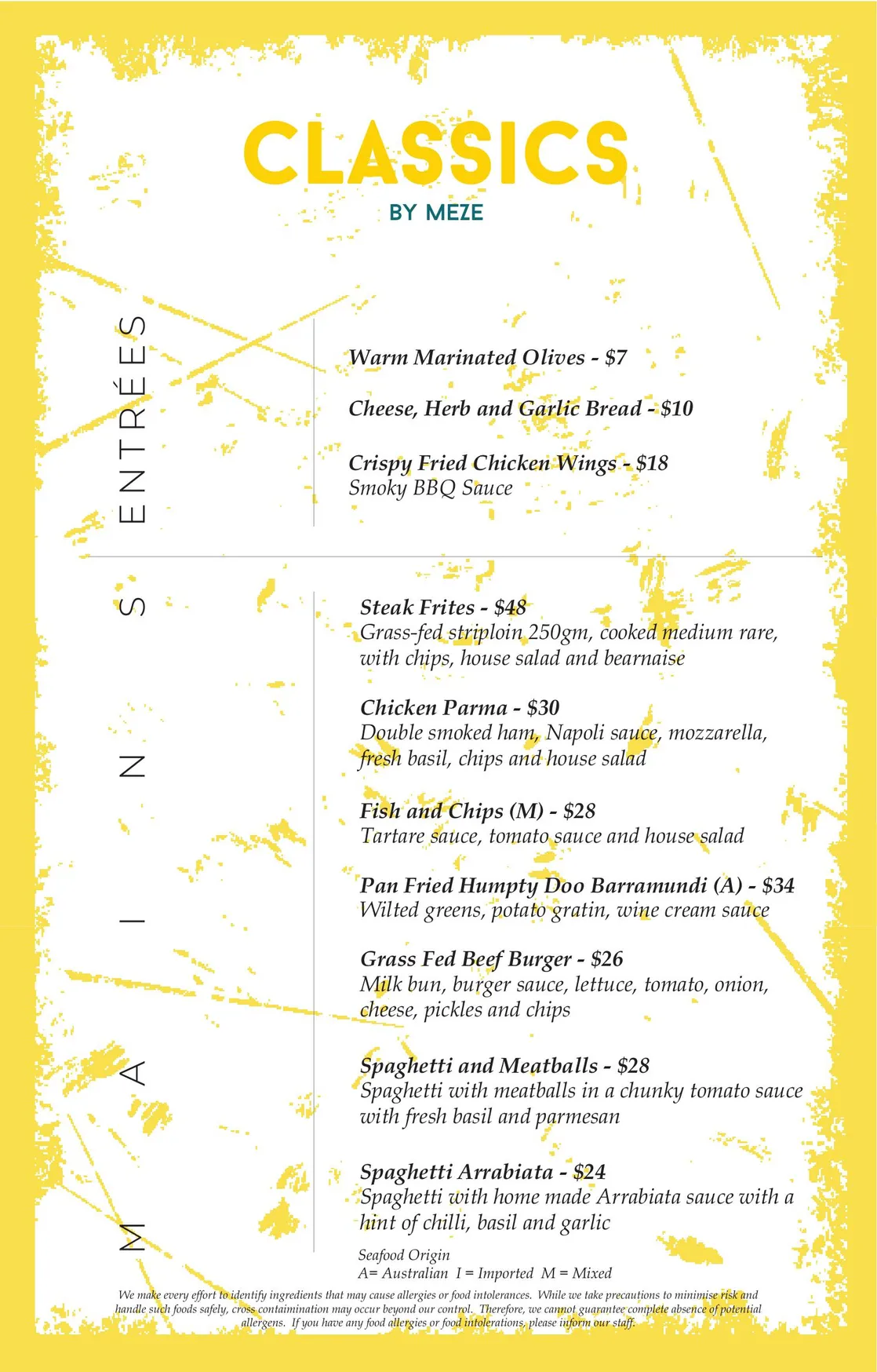 Meze Restaurant menu, page 10