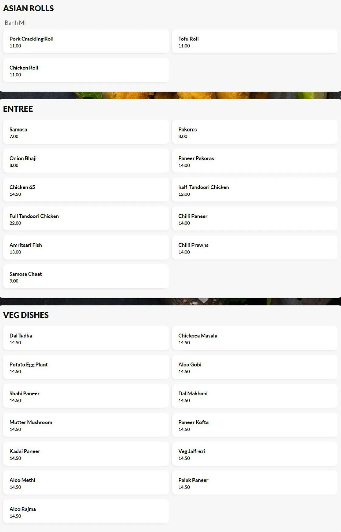 The Newtown Corner menu, page 5