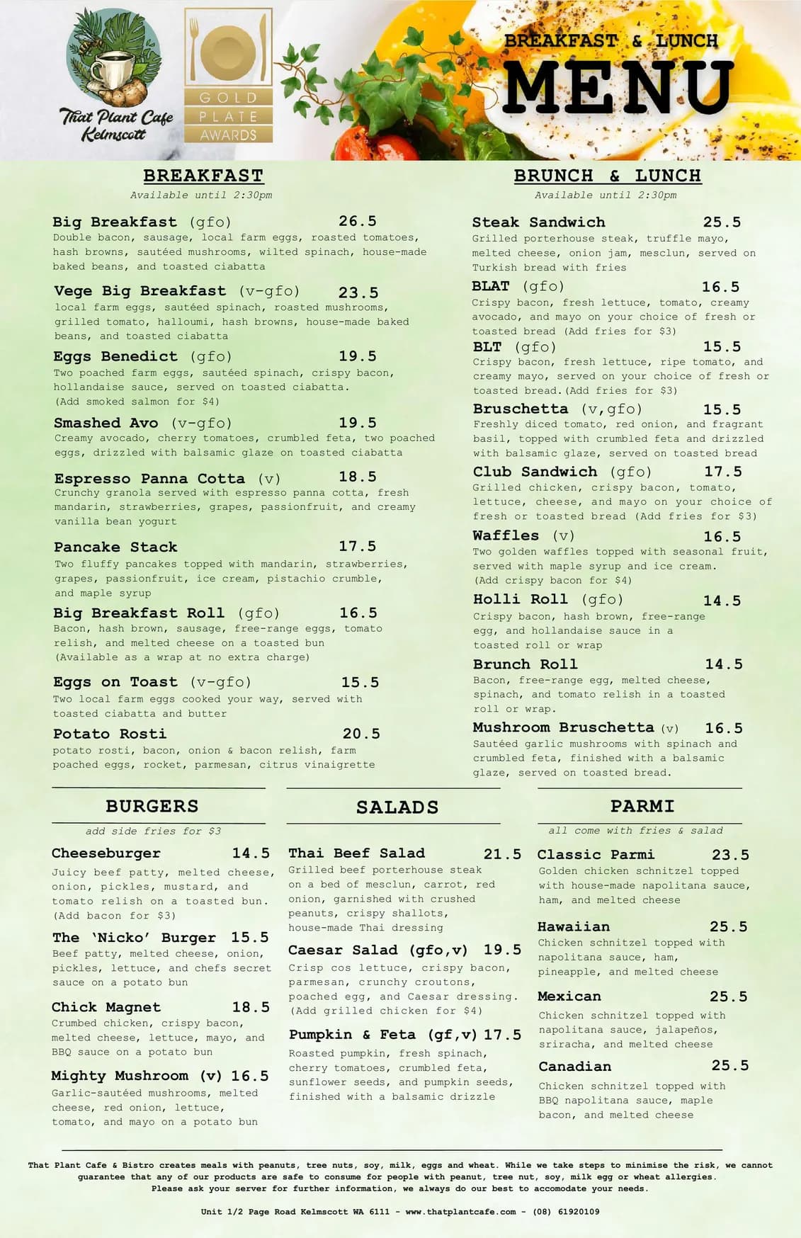 That Plant Cafe menu, page 2