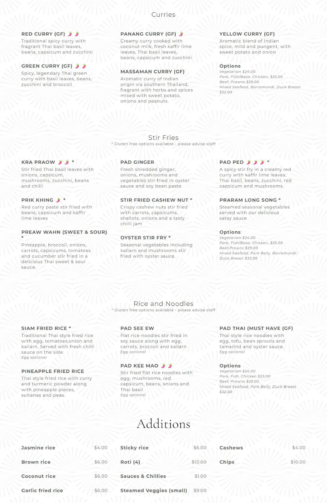Siam menu, page 2