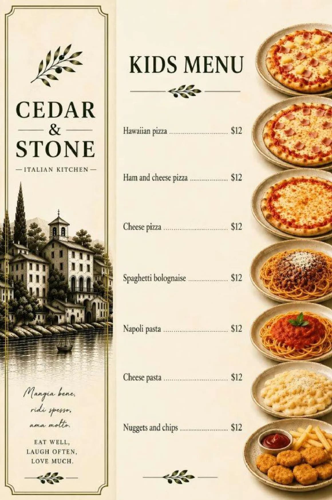 Cedar & Stone menu, page 4