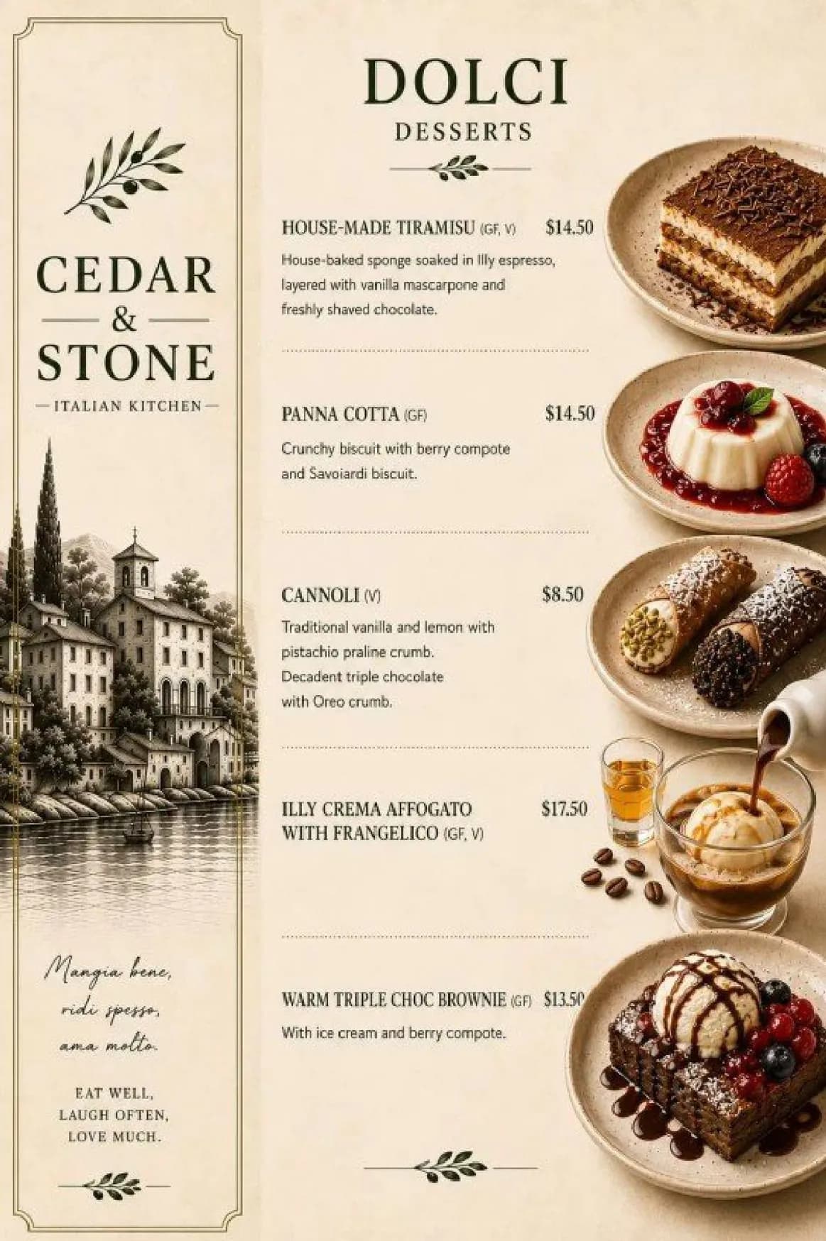 Cedar & Stone menu, page 5