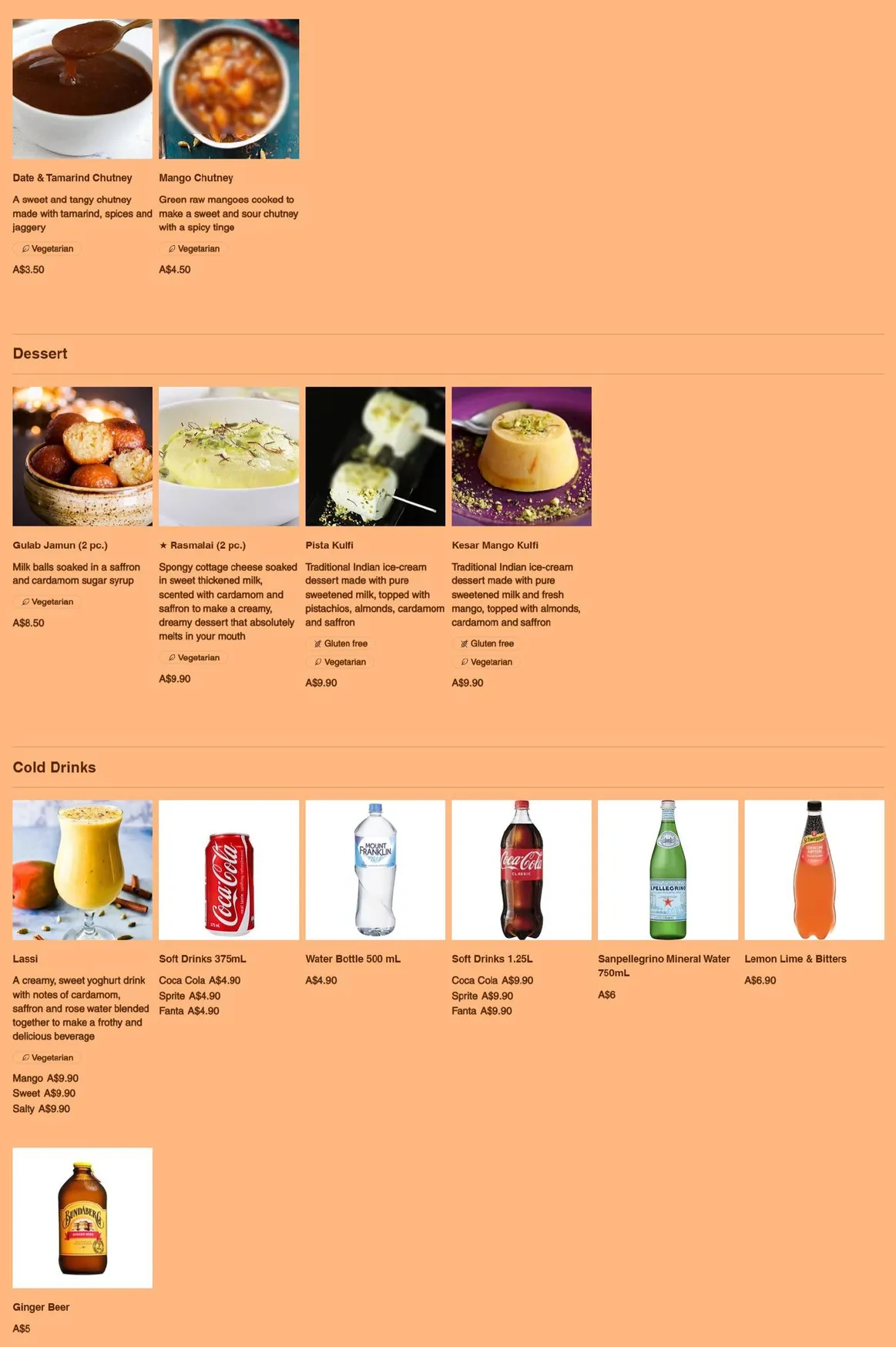 Currywise menu, page 5