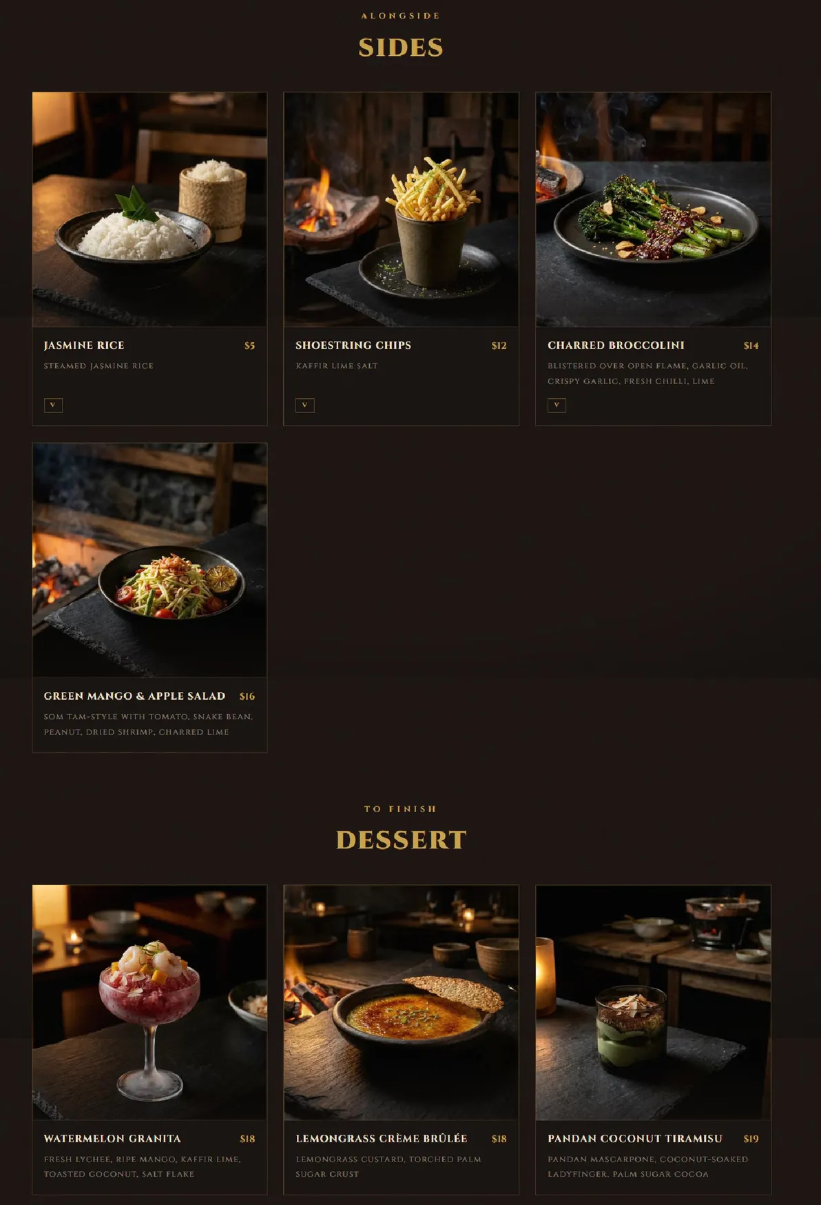 Soi Fire menu, page 3