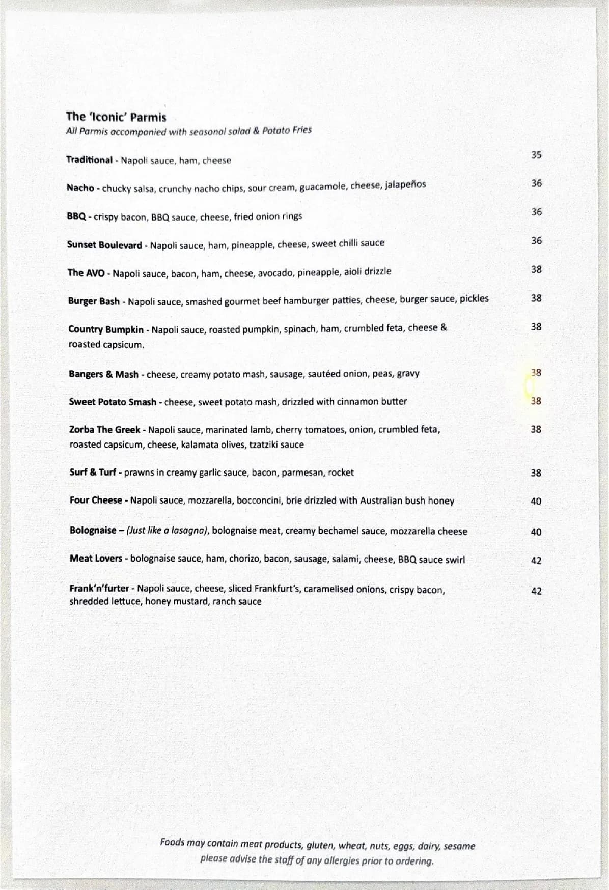 Aroma @ Ascot menu, page 1