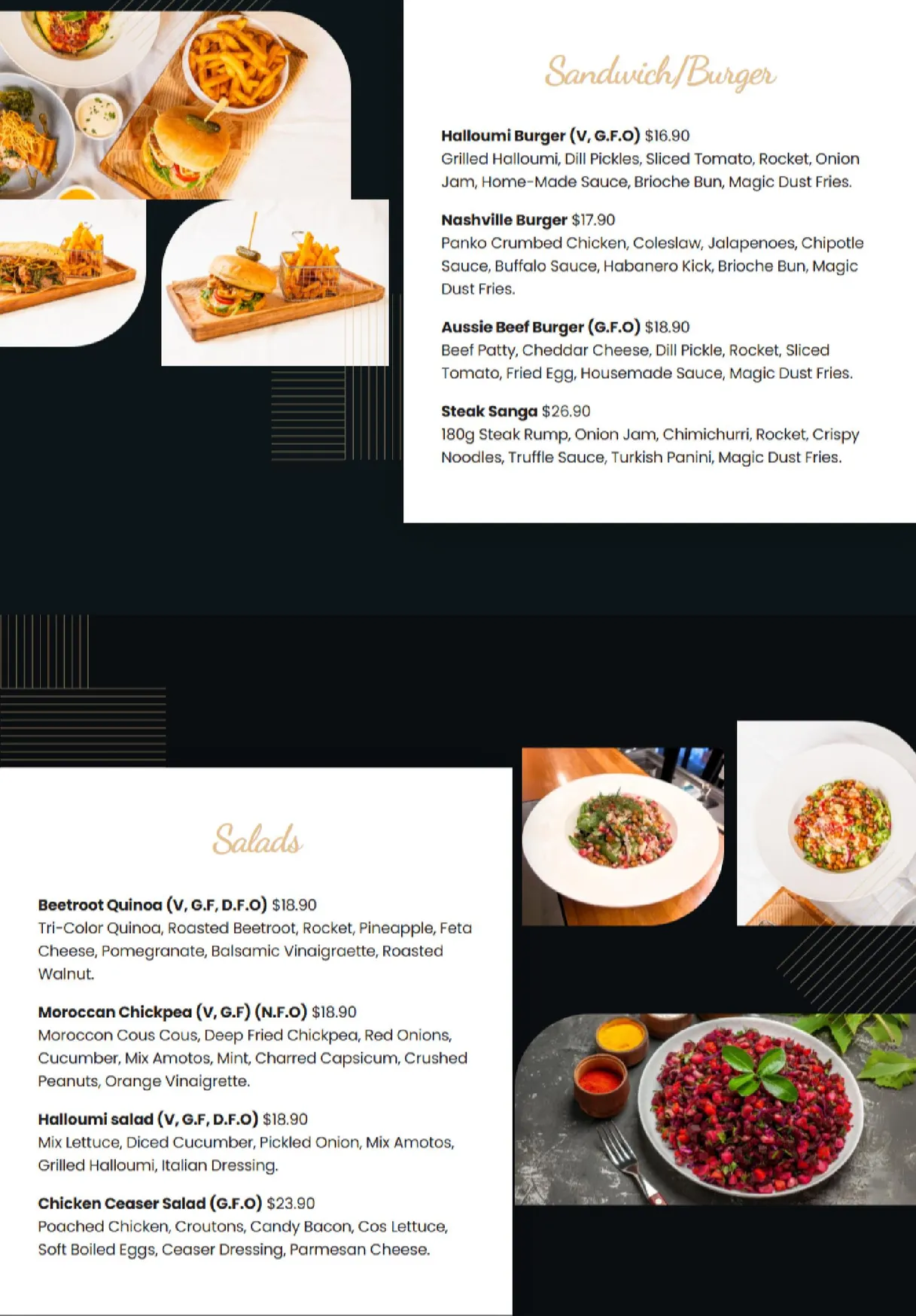 Fork & Flavours menu, page 5
