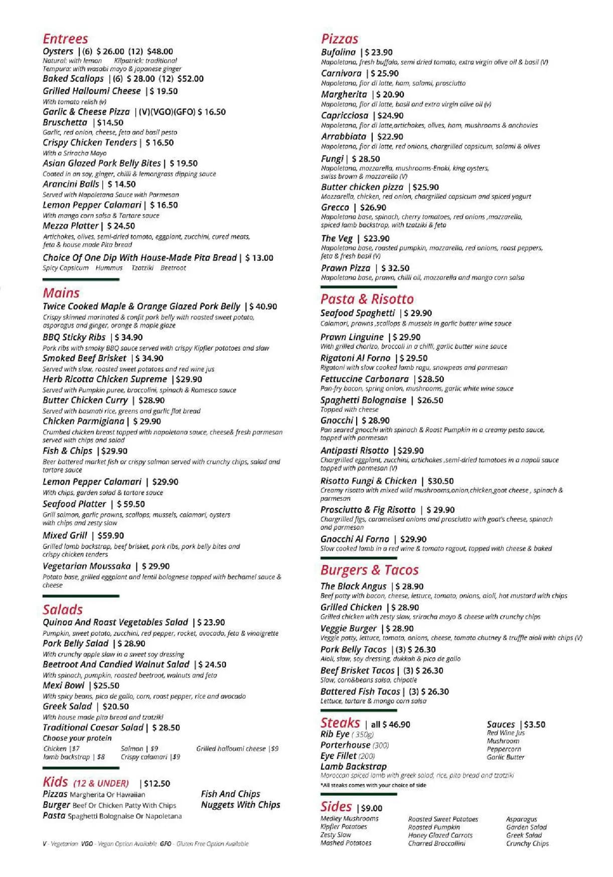 Gisborne Food and Wine Co menu, page 3