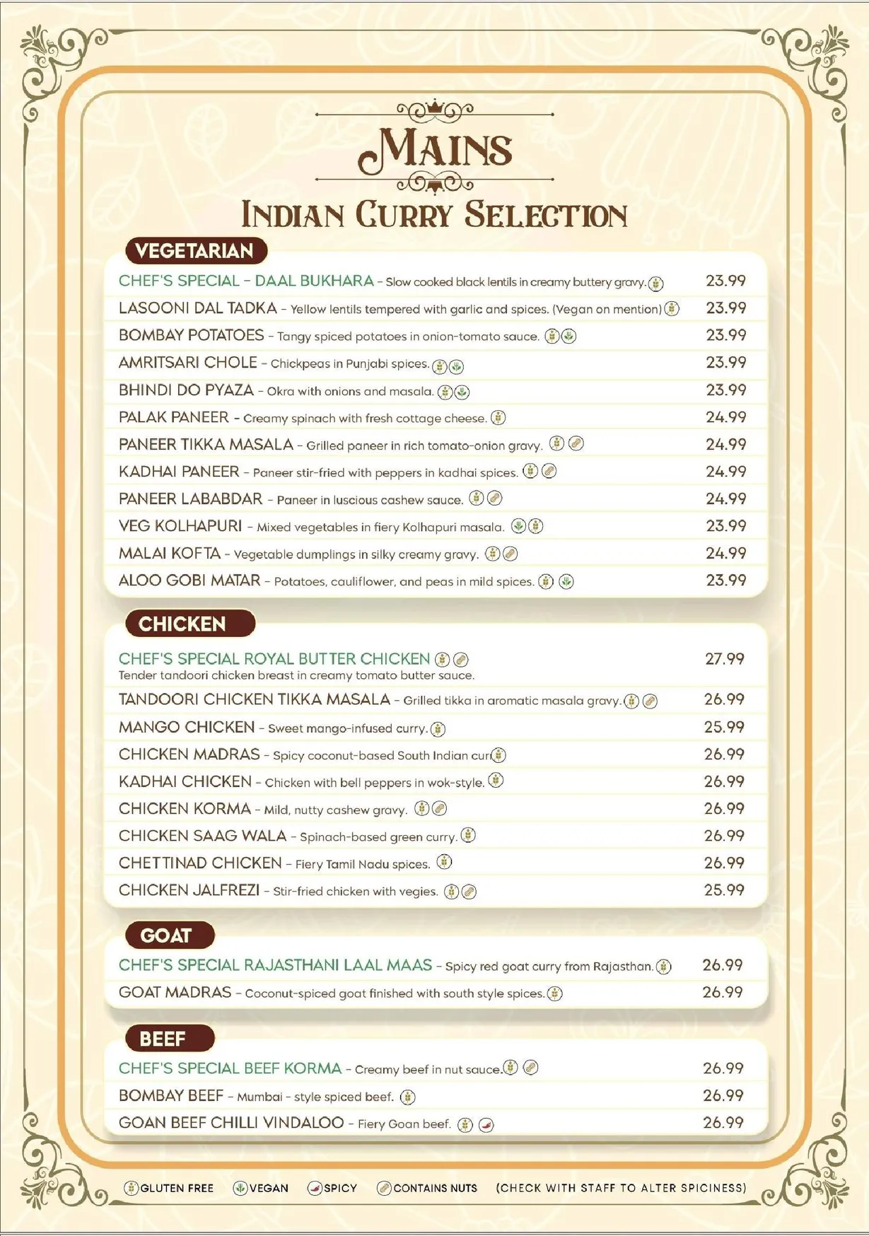 Hello India Bunbury menu, page 6