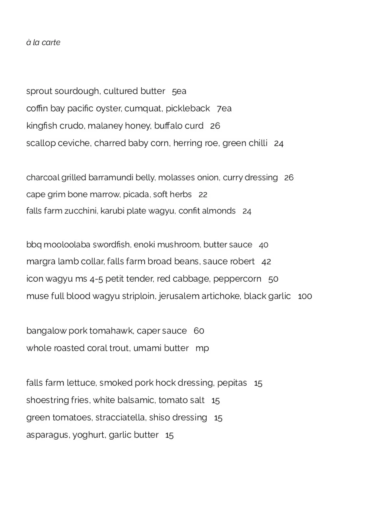 Leonards Bar & Bistro menu, page 1