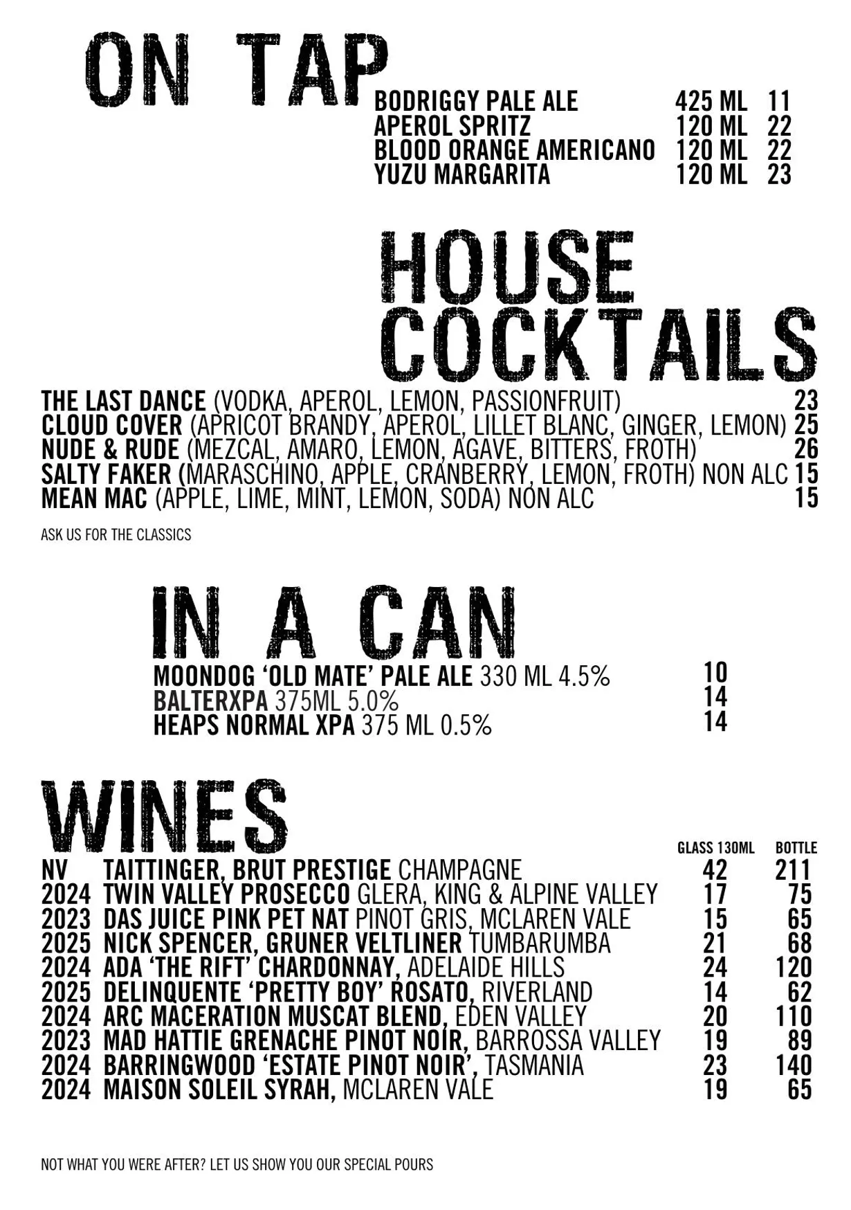 On Top Rooftop Bar menu, page 2