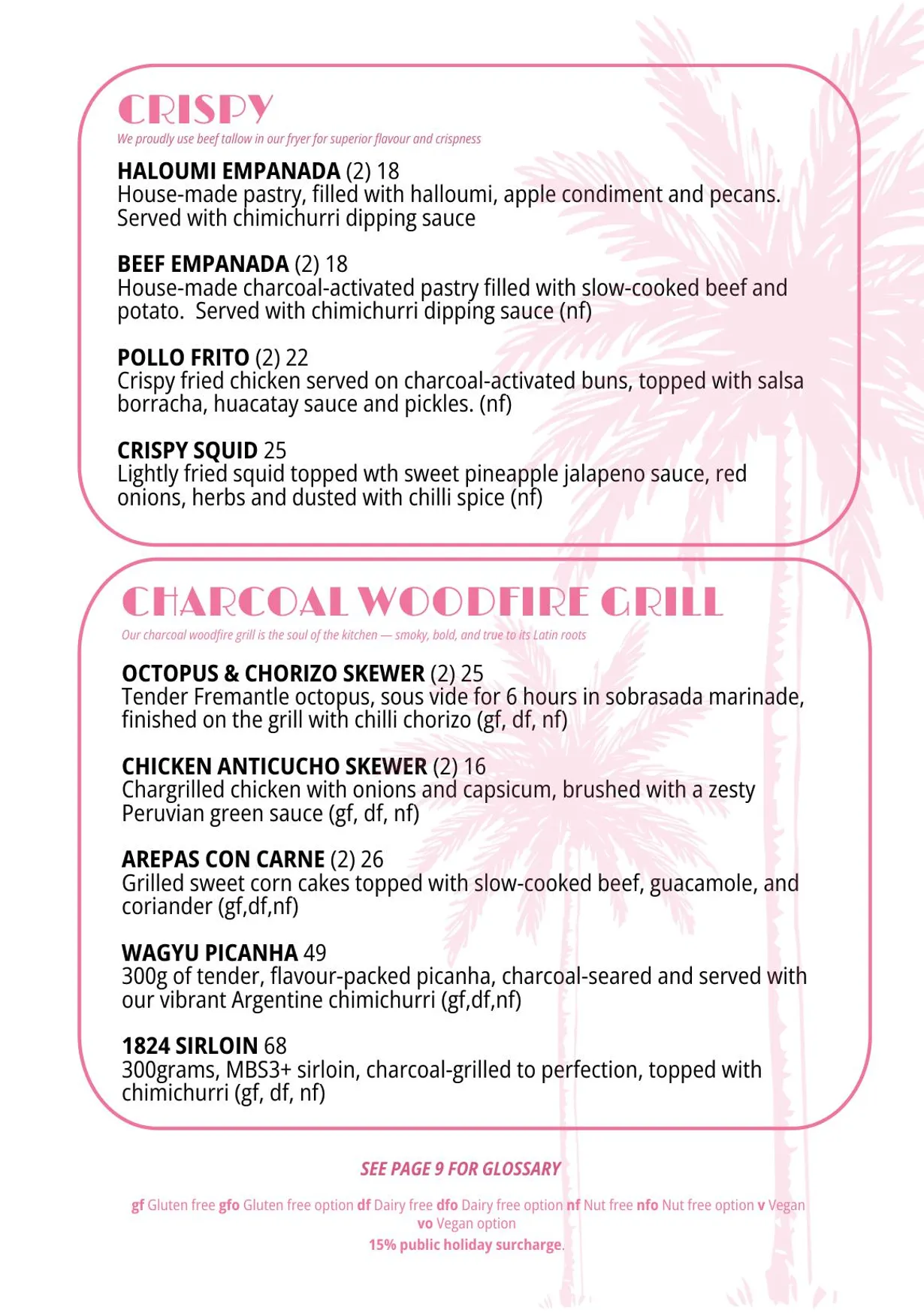 Las Palmas menu, page 3