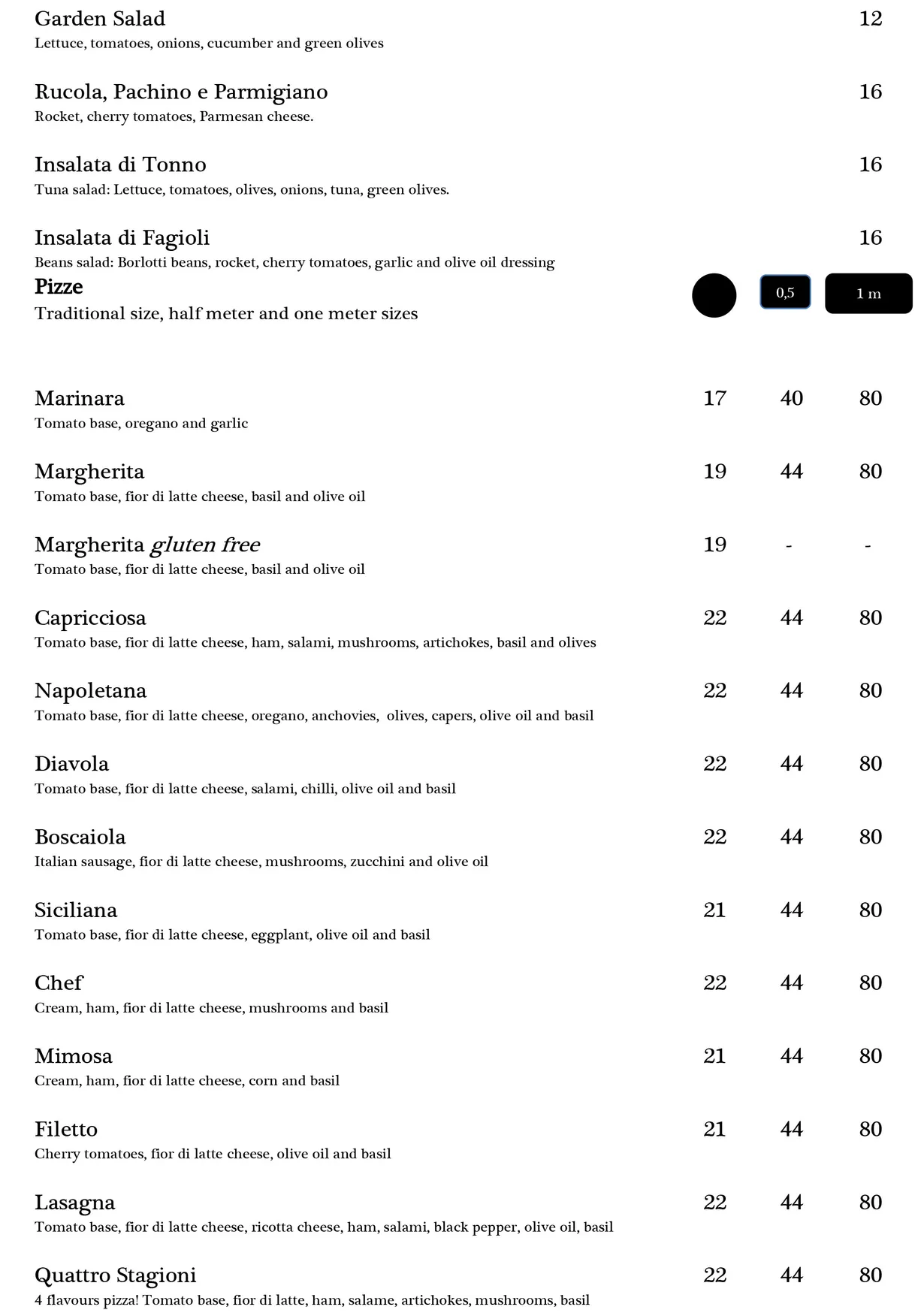 De Vita Italian- Manly menu, page 2
