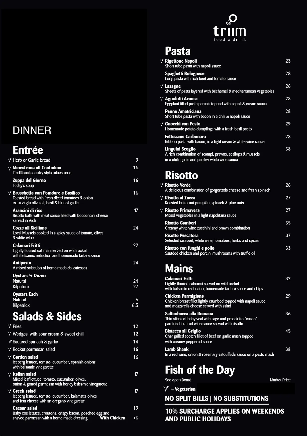 Triim menu, page 2