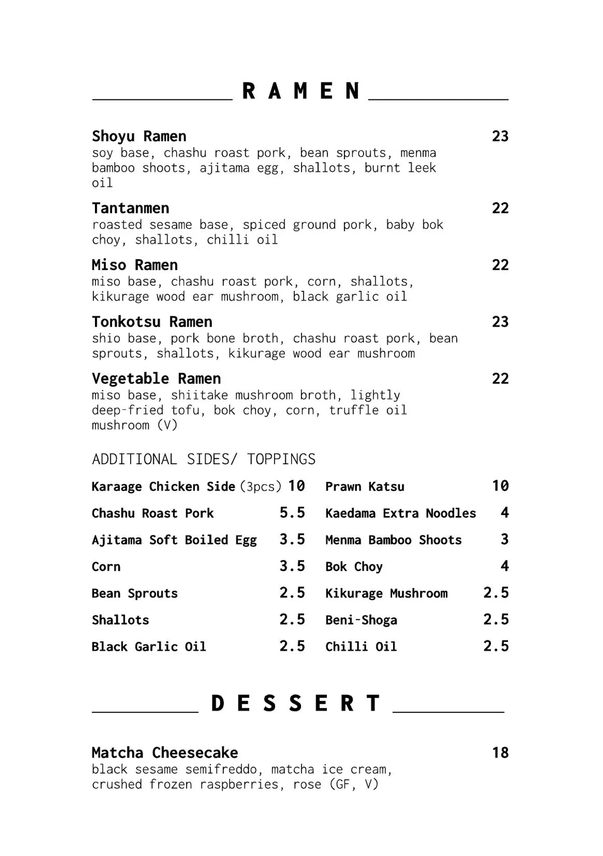 Osaka Trading menu, page 6
