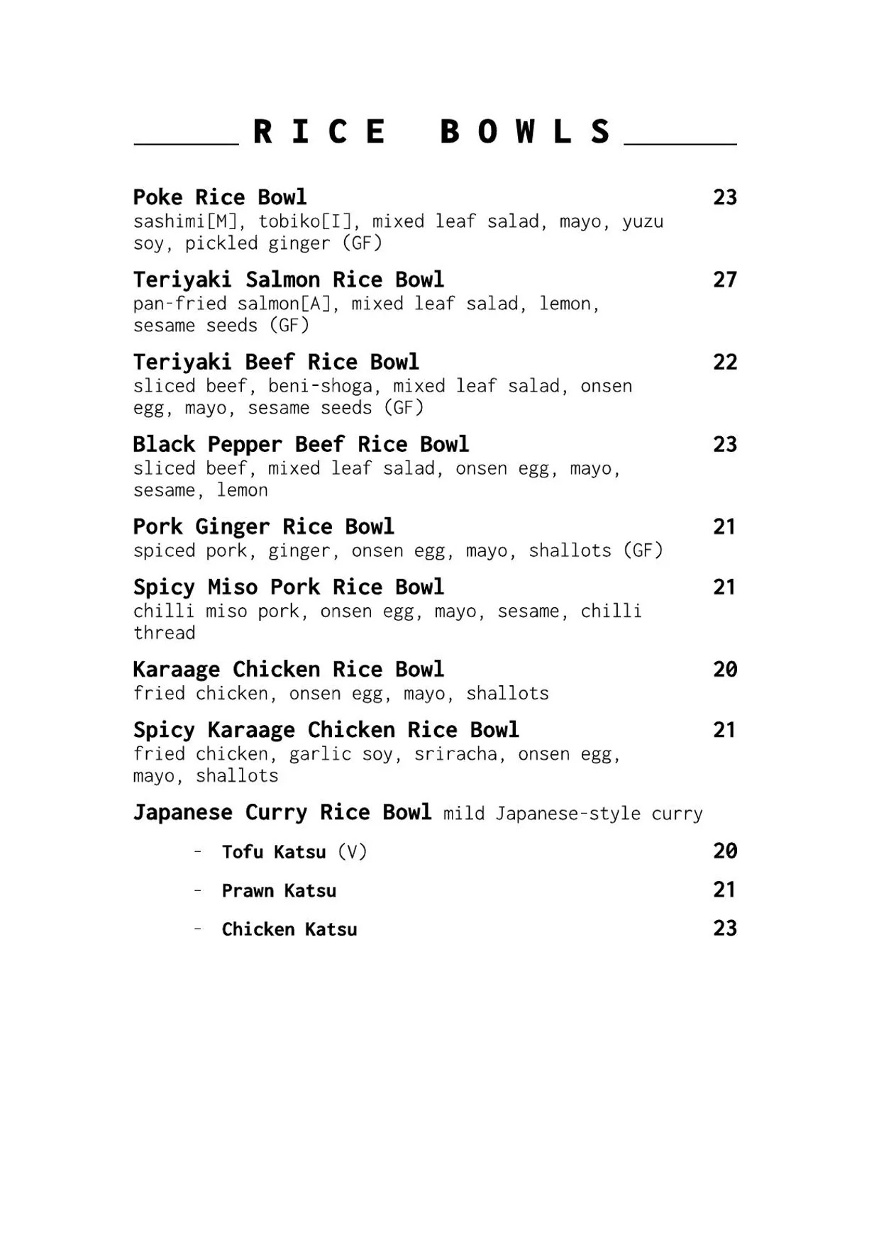 Osaka Trading menu, page 5