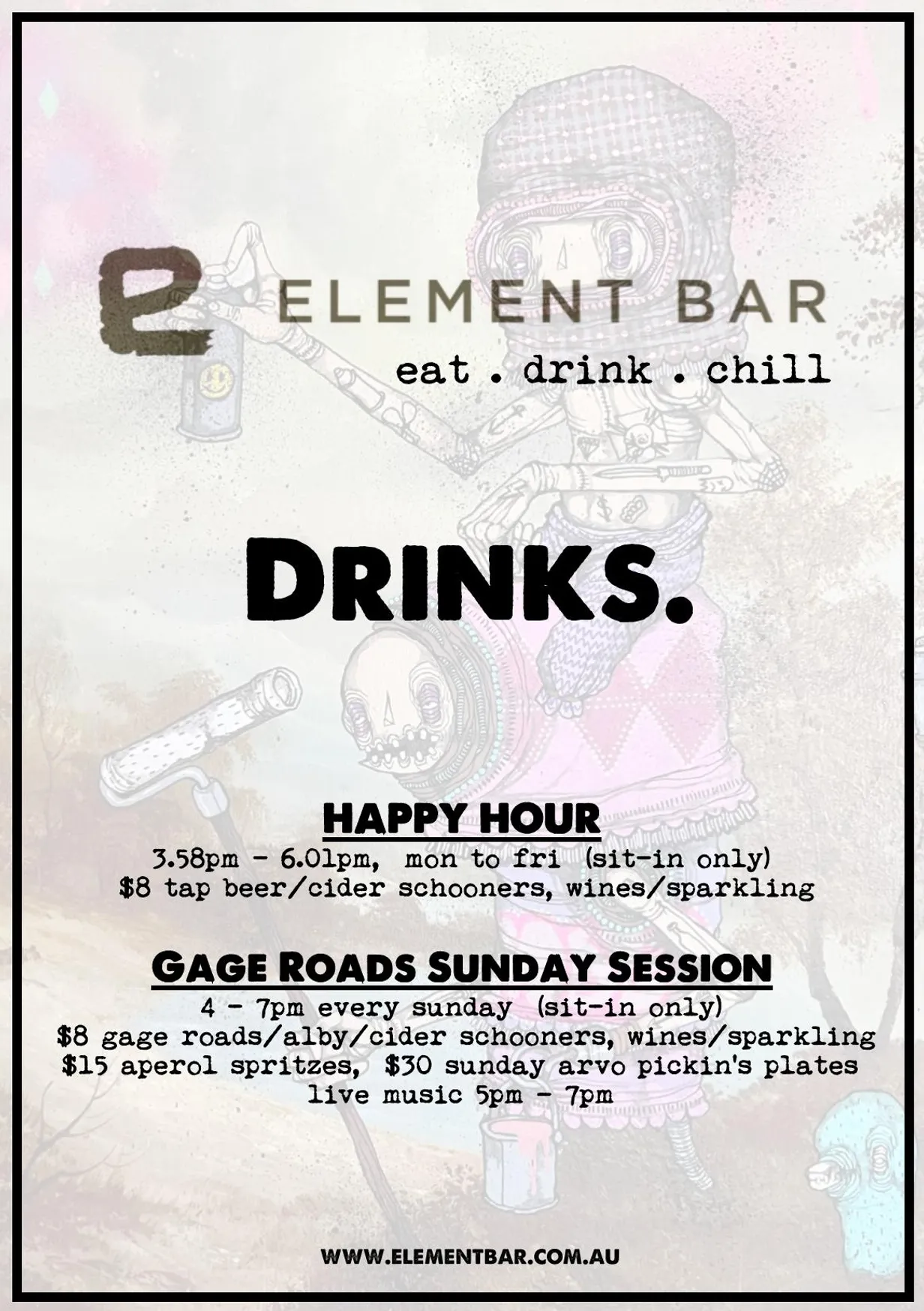 Element Bar menu, page 1