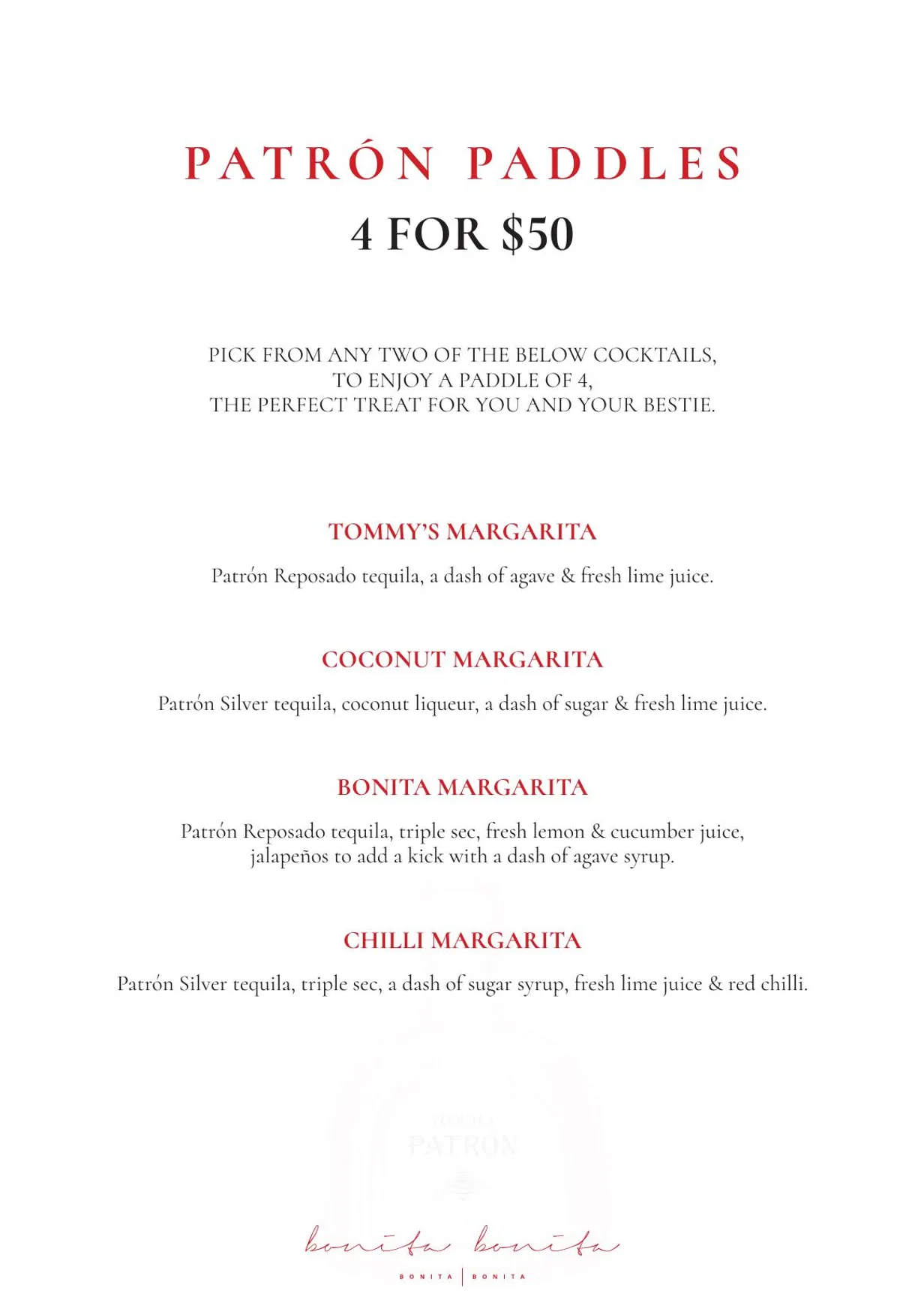 Bonita Bonita menu, page 6