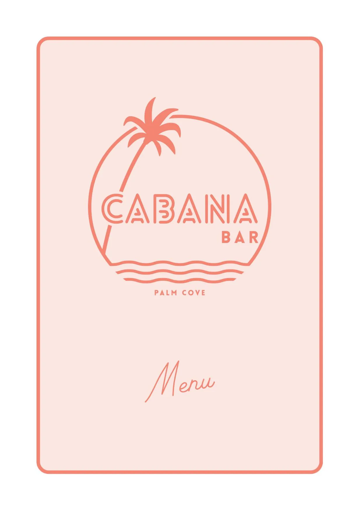 Cabana Bar menu, page 1