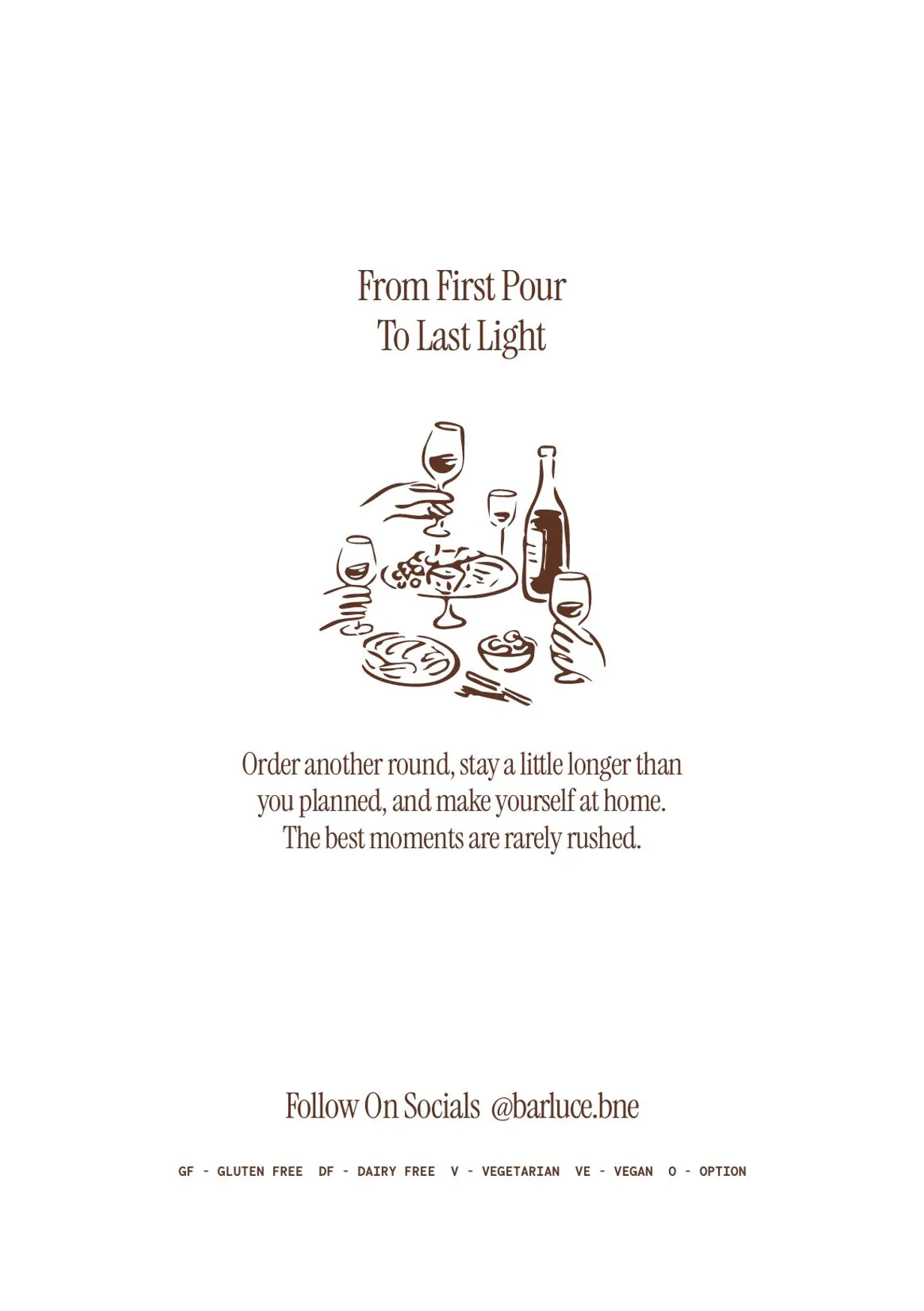 Bar Lucé menu, page 1