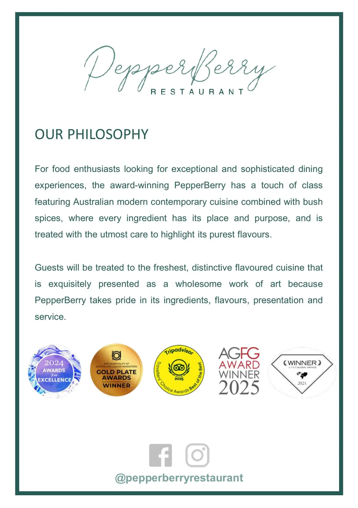 Pepperberry menu, page 3