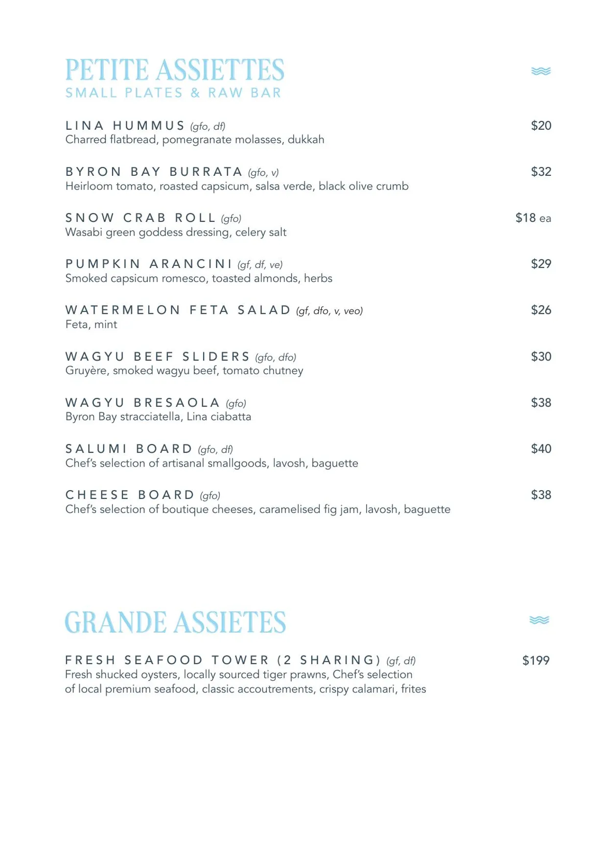 Lina Rooftop menu, page 4