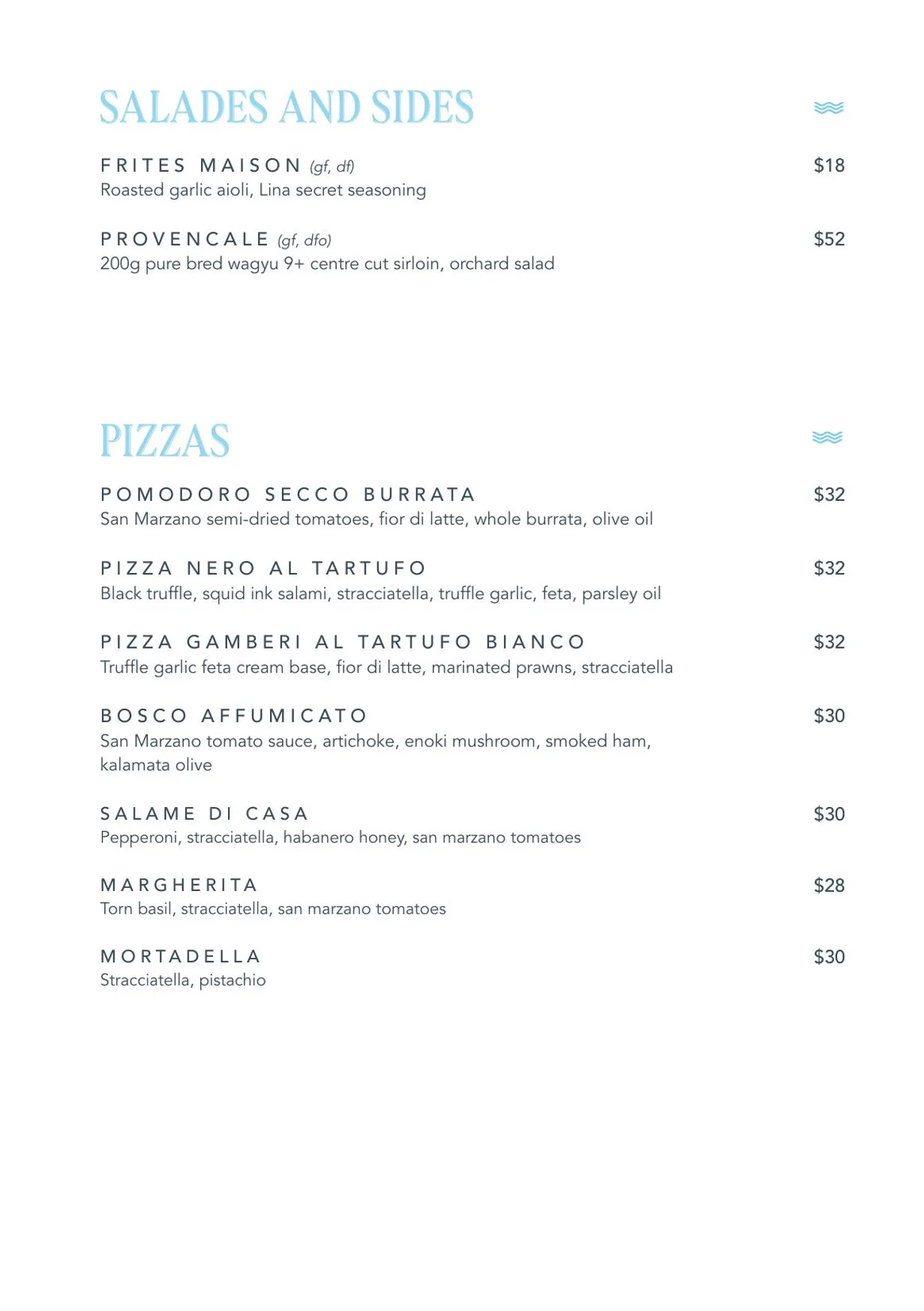 Lina Rooftop menu, page 5