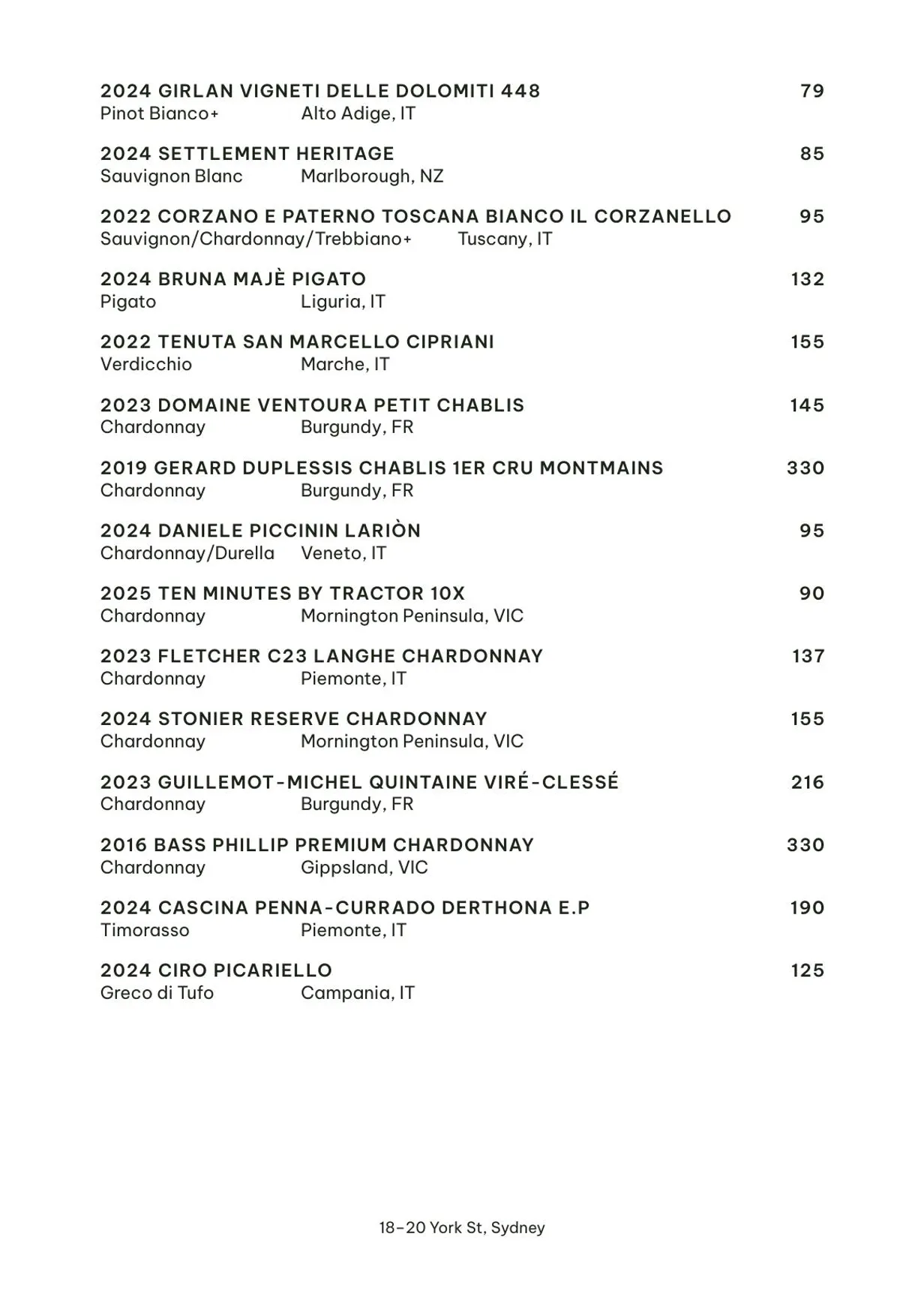 Bar Bruno menu, page 9