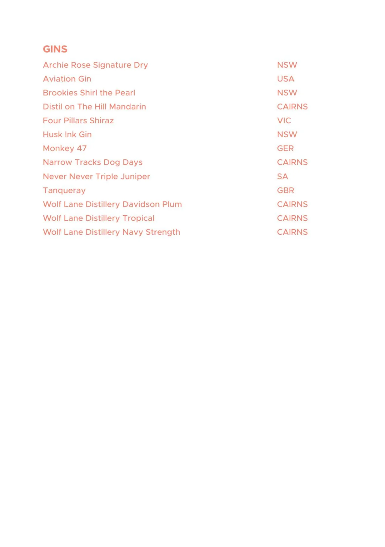 Cabana Bar menu, page 23
