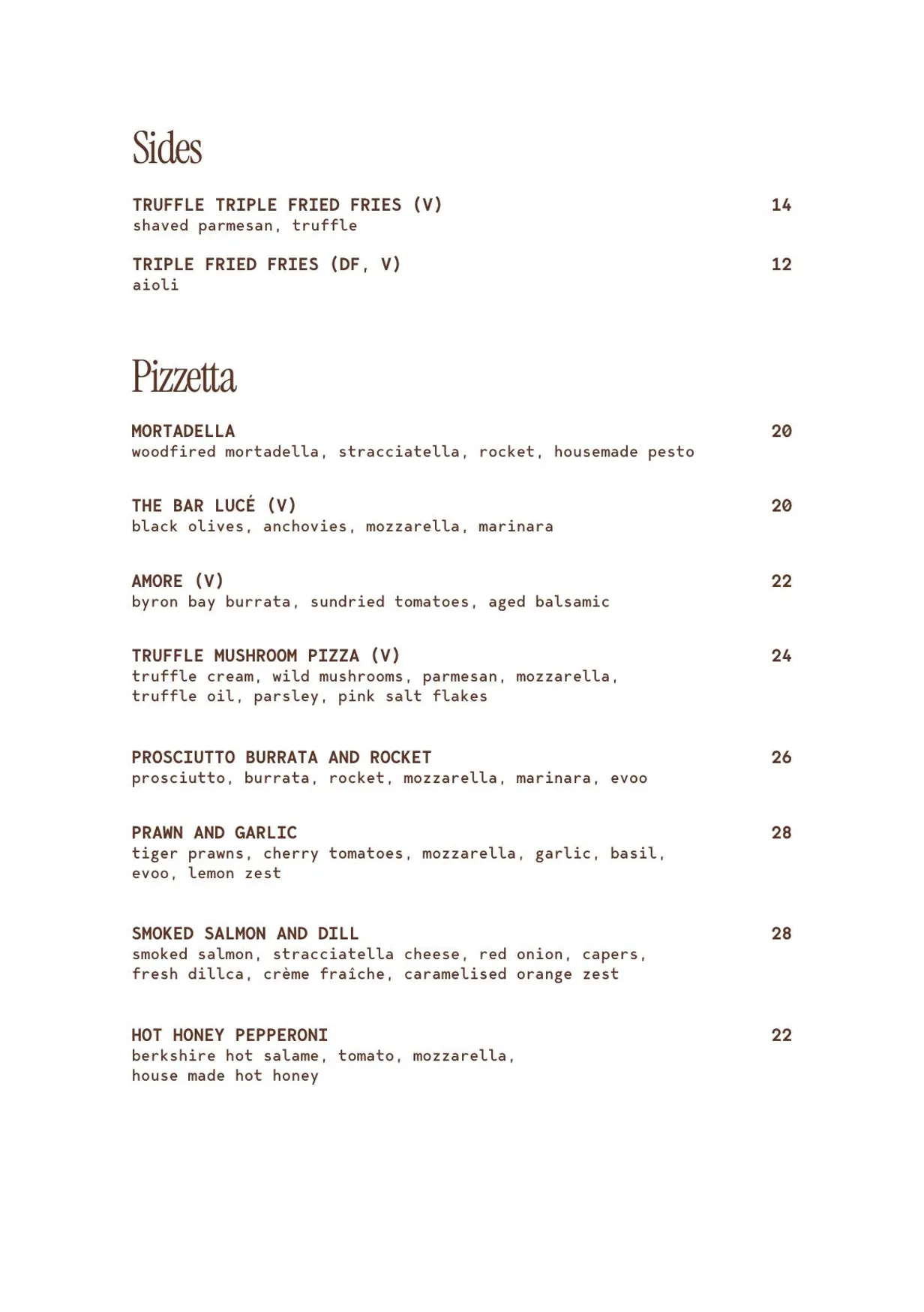 Bar Lucé menu, page 3