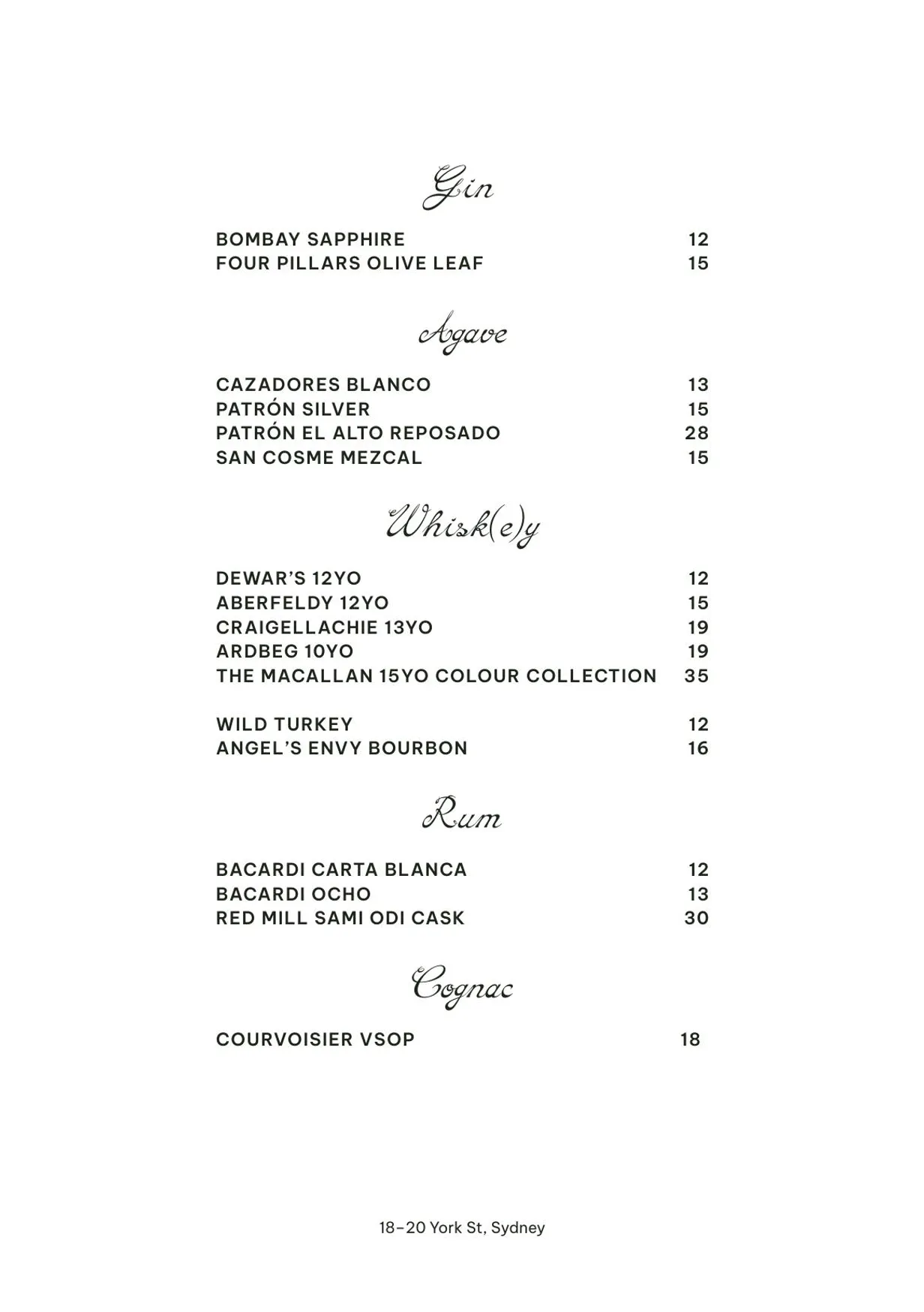 Bar Bruno menu, page 15