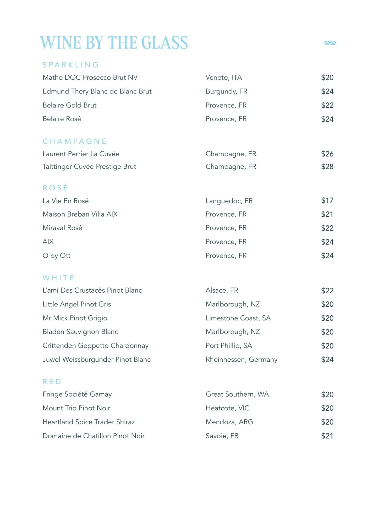 Lina Rooftop menu, page 7
