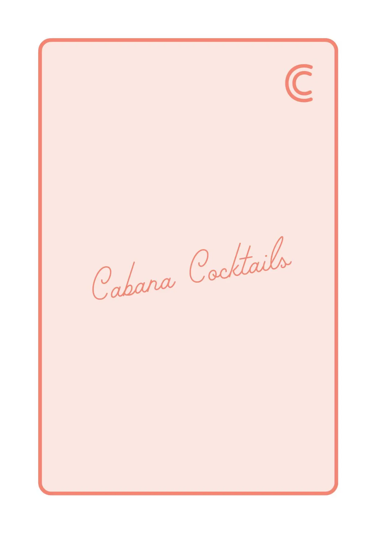 Cabana Bar menu, page 13