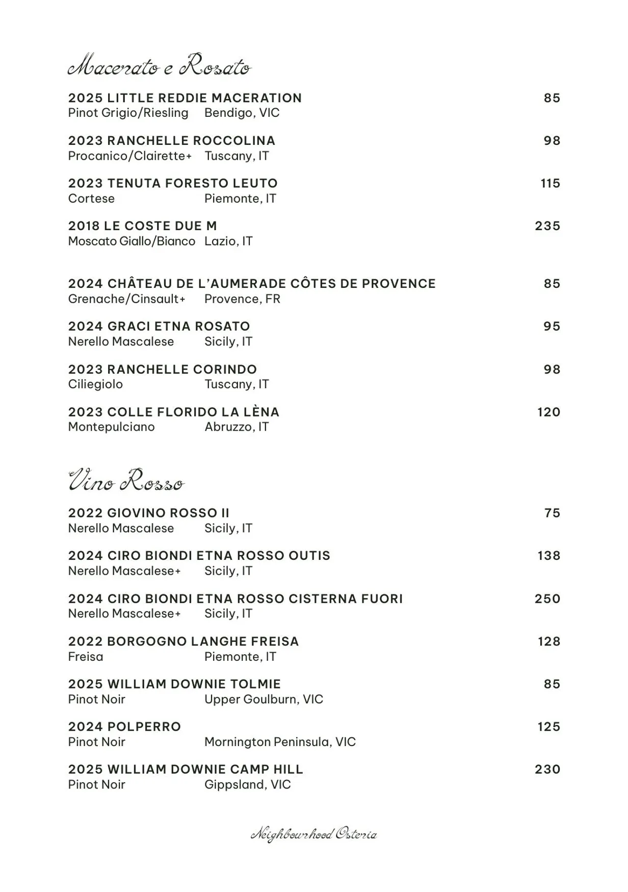 Bar Bruno menu, page 10